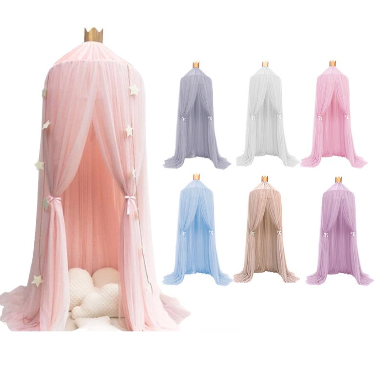 Baby Mosquito Net Crib Canopy Cot Bed Curtain Valance Hung Dome Girls Nursery Room Decoration Princess Canopy Kids Play Tents