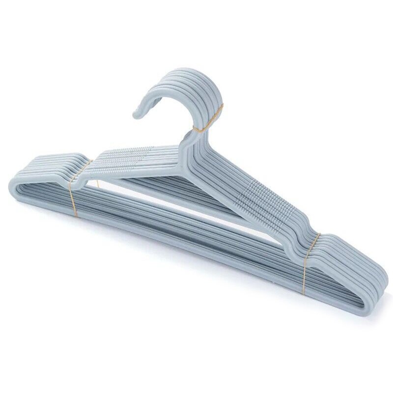 Cintres en plastique pour vêtements, 10 pièces, support de séchage sans couture, antidérapant, pour costume, manteau, veste, chemise, placard, gain de place: 21