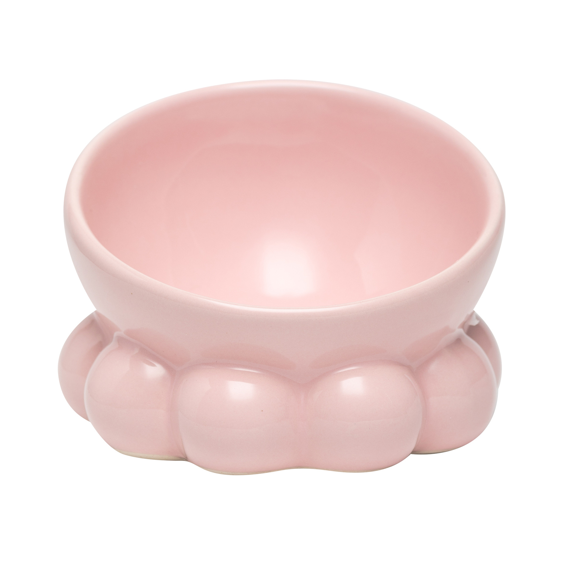 Cuenco con forma de pulpo y conejo para mascotas, protección oblicuo para la boca, Gato de cerámica, accesorios para mascotas: Octopus Pink