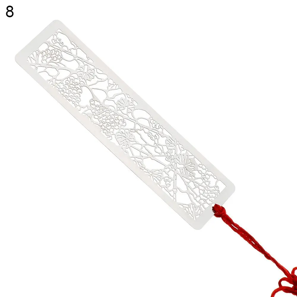 Metal Hollow Bookmarks Chinese Style Red Knot Book Clip Stainless Steel Pagination Mark Calligraphy Painting Kids: Yellow