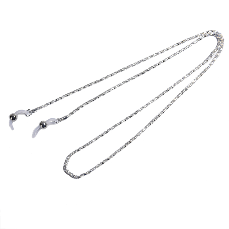 1 stuk  or 3 stuks 75cm zonnebrillenkoord metalen brillenkoord ketting voor leesbrillen 3 kleuren: Zilver