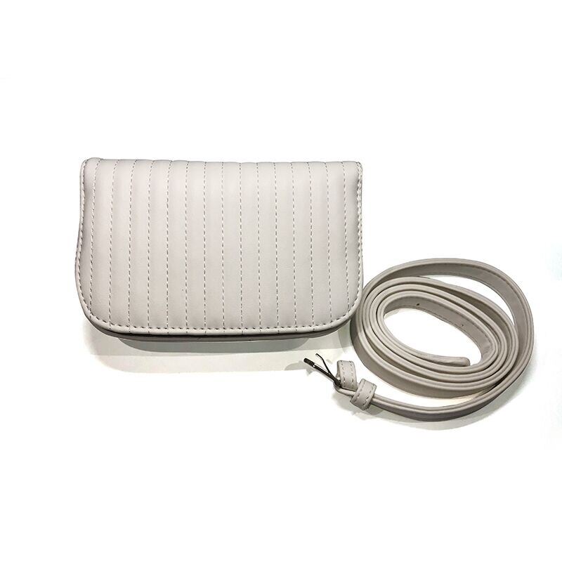 Jiessie & Angela Black Solid Leather Waist Pack For Women Fanny Pack Waist Bag Pouch Phone Women Bag Bolosa: white B