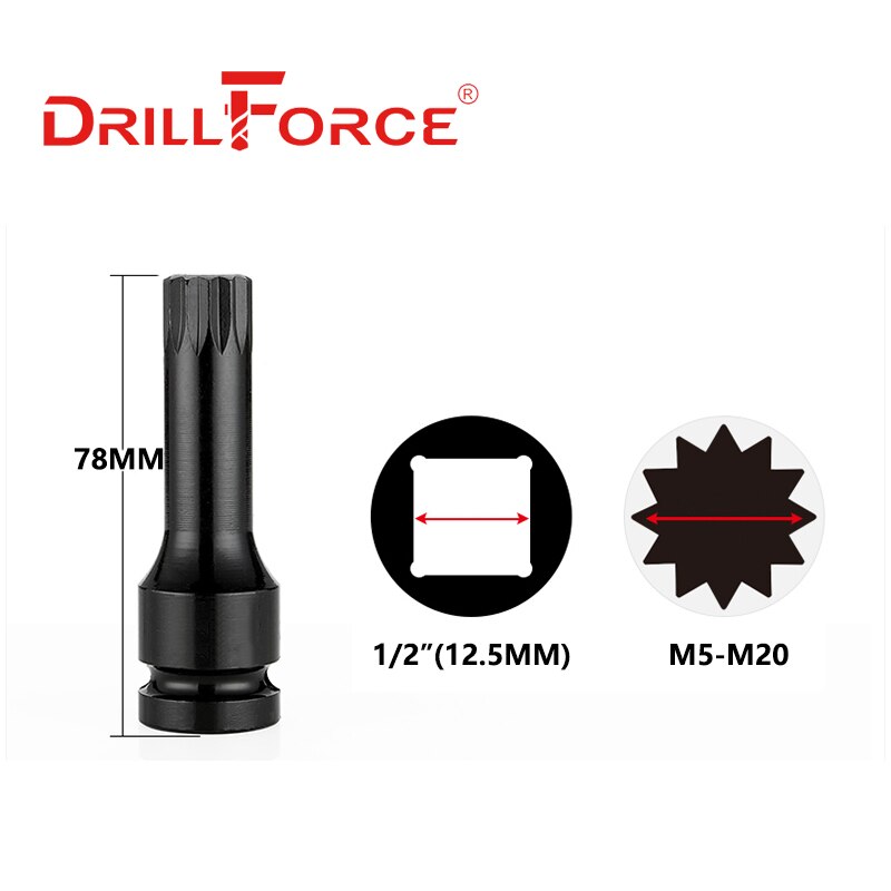 M15 Socket Drillforce 1/2