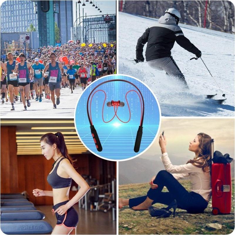 Magnetische Draadloze Bluetooth Oortelefoon Stereo Noise Cancelling Sport Headset met Microfoon Gaming oorhaak Oortelefoon voor IPhone