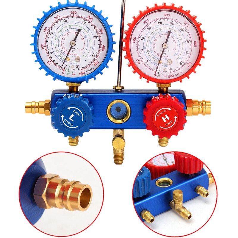Auto Manifold Gauge Set A/C R134A Refrigerant Charging Hose With 2 Quick Coupler For R134A Air-Conditioning Refrigeration