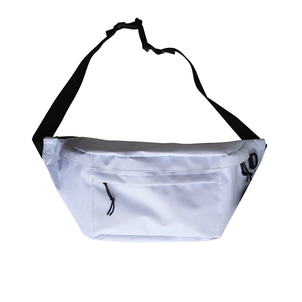 Grote Capaciteit Opslag Heuptas Canvas Fanny Pack Voor Mannen En Vrouwen Grote Blet Tas Multi-Functionele Borst Zakken banaan Taille Packs: White