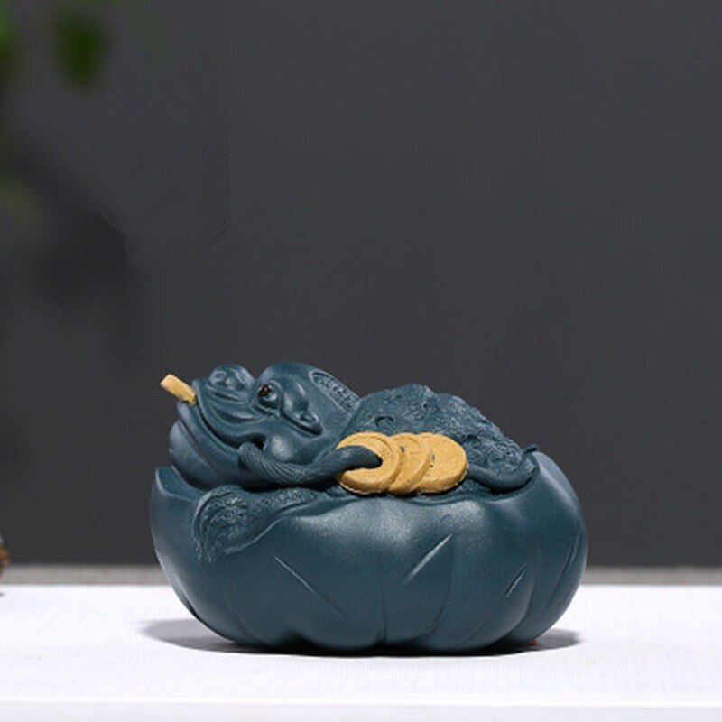ZiSha Purple Clay Golden Toad Tea Pets Ceramic Ornaments Tea Pets Chinese Tea Tray Crafts Teaware Accessories