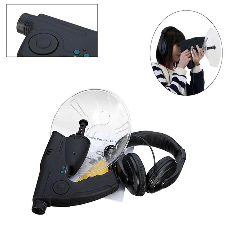 CLAITE 8X Zoom monoculaire numérique collecteur de son casque monoculaire télescope enregistreur de son en plein air outil de collecteur de son