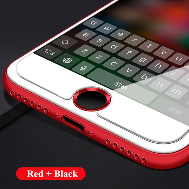 Touch ID Home Button Sticker For iPhone 5S SE 6 6S 7 Plus For iPad air Pro mini Fingerprint Identification Keypad: Red Black