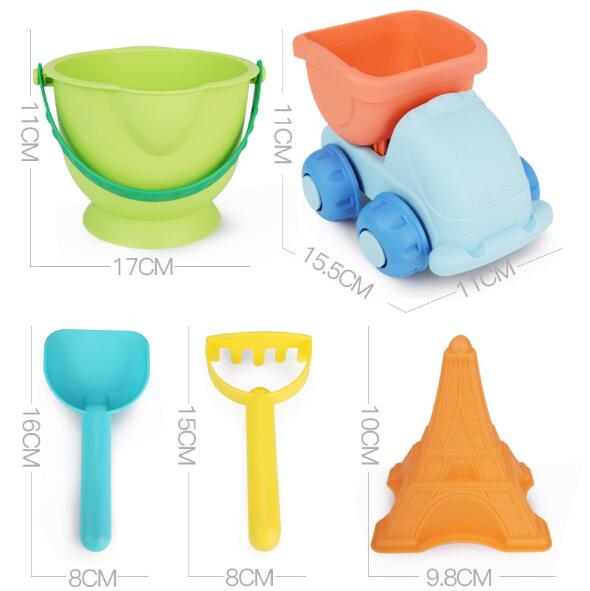 Mjukt gummi 5 st/set sommar strand sand leksaker sand vatten leksaker barn vid havet hink spade kratta kit lek leksak barn verktyg