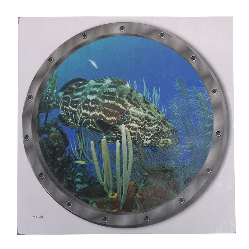 5 Styles Underwater Fish Wall Stickers Waterproof Dolphin Turtle Sticker For Washing Machine Decoration For Bathroom Decals PVC: Ugly fish