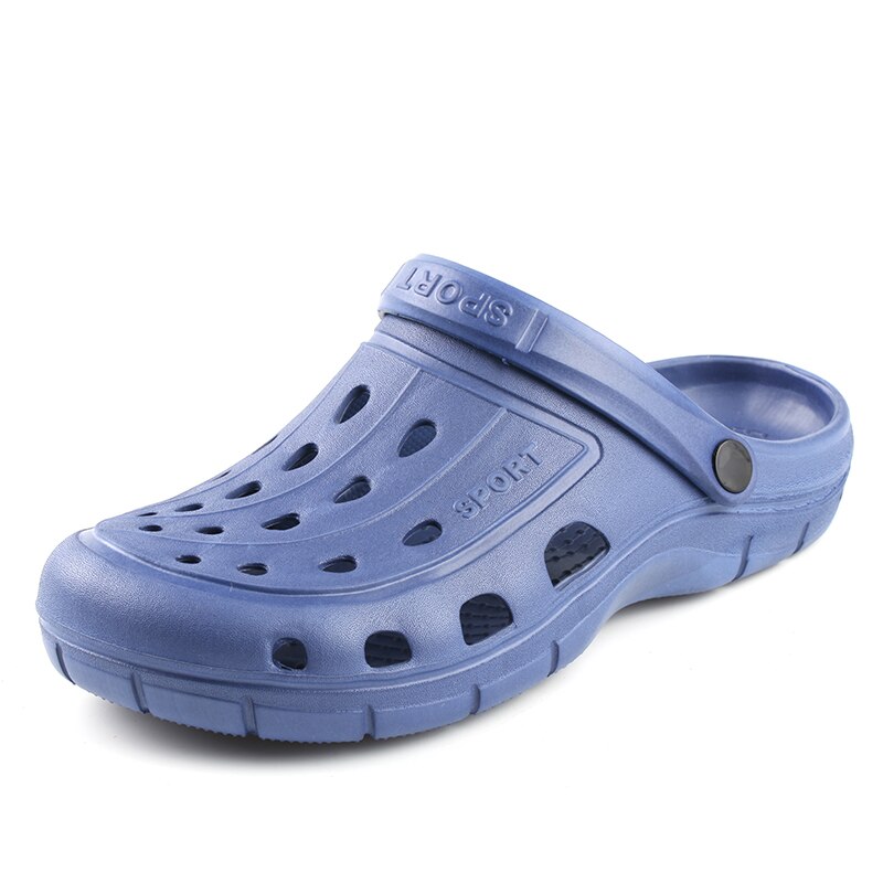 Sabots homme sandale pantoufles chaussures de jardin antidérapant été chaussures d'eau sans lacet pour plage piscine salle de bain léger respirant: blue / 42