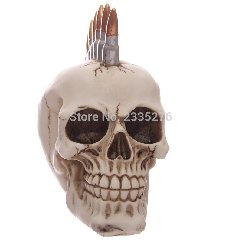 1 stuks Halloween Hars Schedel Collectie Bullet Haar Punk Schedel Skelet Hoofd Ornament