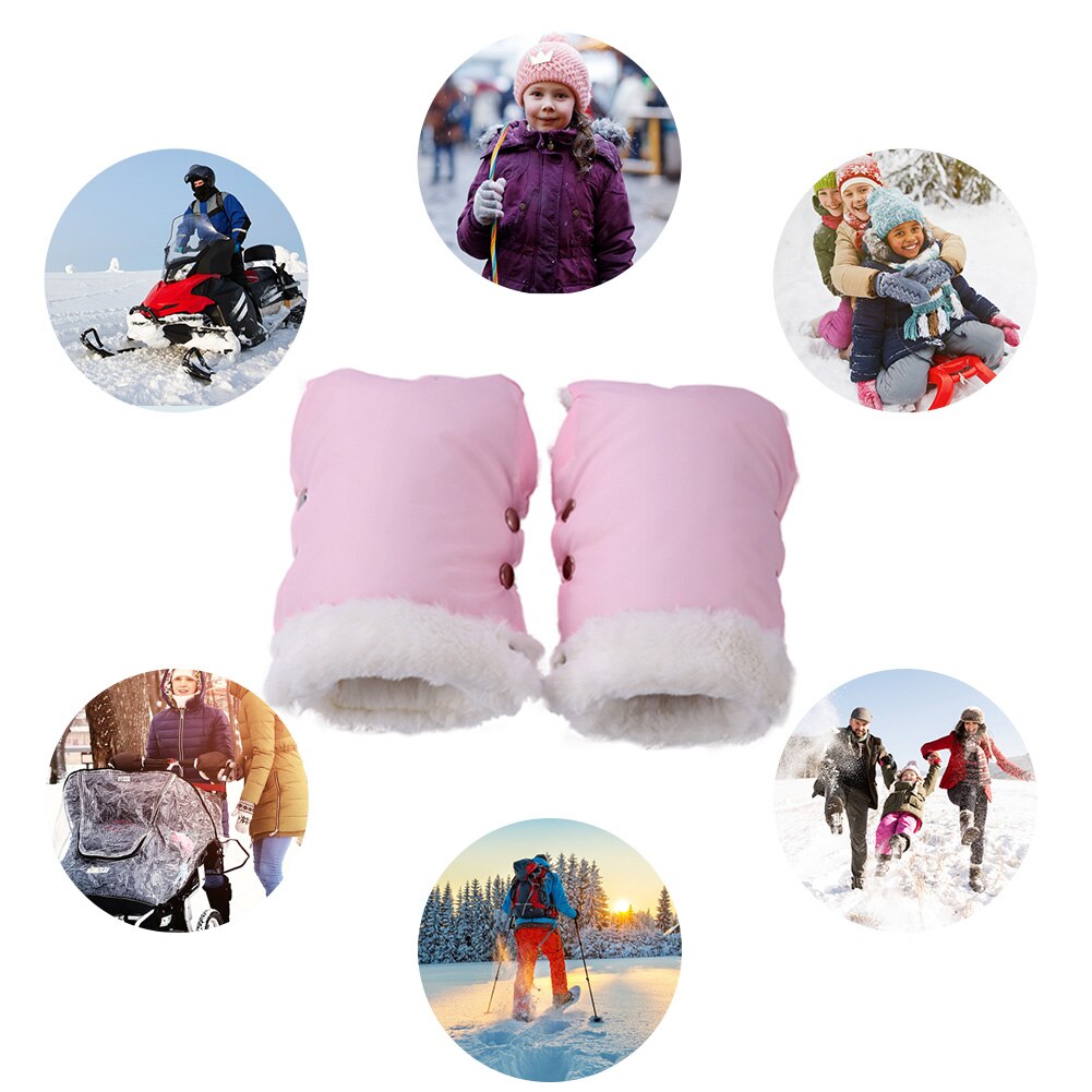 1 par barnevogn vanntett barnevogn tilbehør vinter varme barnevogn hansker myke hansker hånd muff barnevogn tilbehør