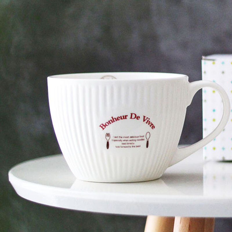 Nordic Microwavable Large Capacity Ceramic Mugs Kids Breakfast Oat Milk Cups Couple Office Tea Ciffee Mug Kitchen Food Container