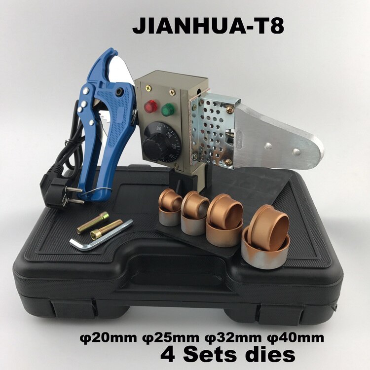 1 sett rørleggerverktøy 220v 600w temperaturkontrollerte plastrør rørsveisemaskin 20-32mm sveiser ppr varmeelement: 220v / Jianhua -t8
