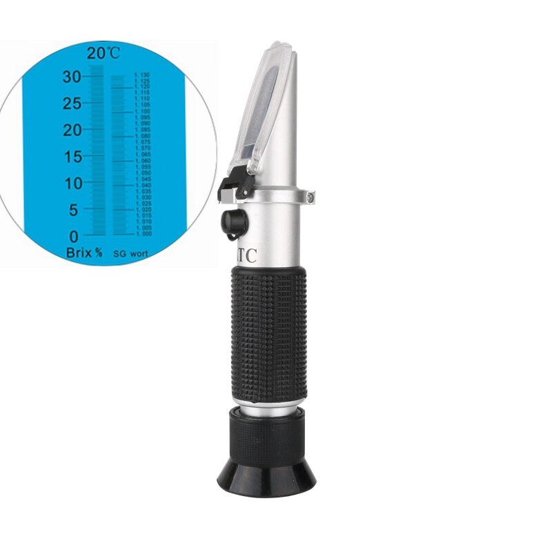 Tragbare Refraktometer 0-32% Brix SG Würze Spezifisches gewicht 1,000-1,120 ATC Bahre Würze Brau Wein Plus-refraktometer Hydrometer werkzeug