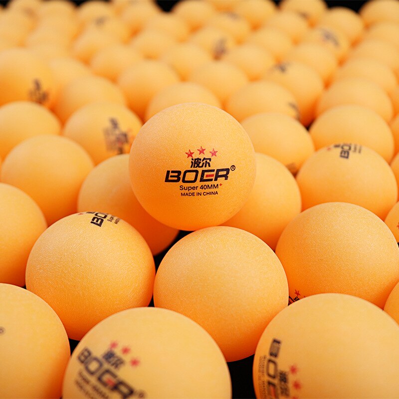 BOER 1 pack 100pcs Table Three-stars Tennis Balls ABS 40+ Balls Plastic Ping Pong Balls Durable High-elastic Durable
