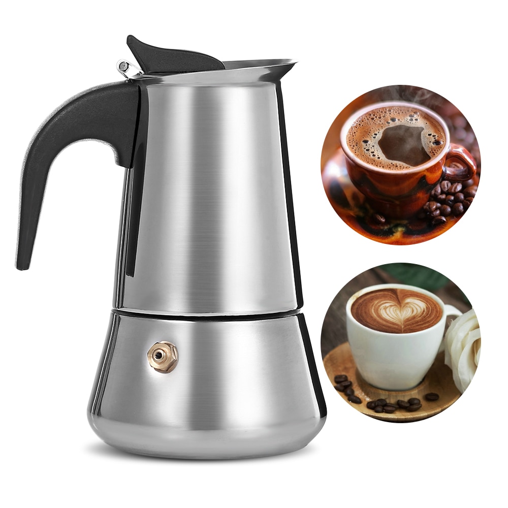 Rvs Moka Koffie Pot Gasfornuis Espresso Maker Moka Latte Filter Percolator Gereedschap Koffiekan Mokka Koffiezetapparaat Pot