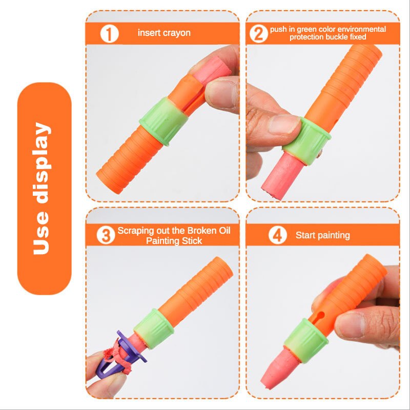 Extensor de palo de pintura al óleo de 5 piezas, tapa de crayón, sacapuntas de pintura al óleo, extensor de vida auxiliar, recolector de pluma