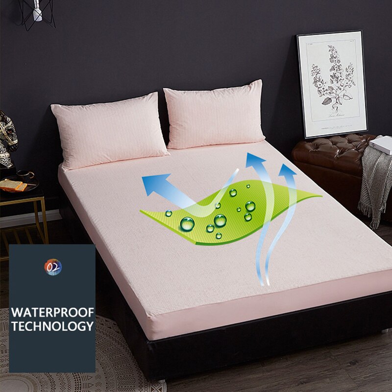 Cotton Striped Terry Cloth Waterproof Bedspread for Urine Isolation Single Piece Simmons Protective Cover Waterproof Bed Sheet