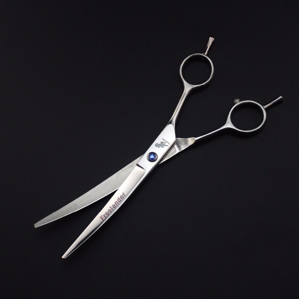 7 inch Pet Dog scissors Set pet grooming kit direct dense thinning scissors and curved pet grooming scissors: curved scissors