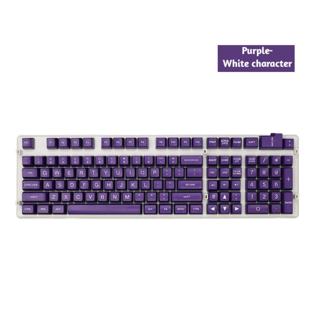 108pcs SA Spherical ABS Keycap For Mechanical Gaming Keyboard Double Color Injection Blg Font For Blue/Red/Brown/Black Switch: Purple