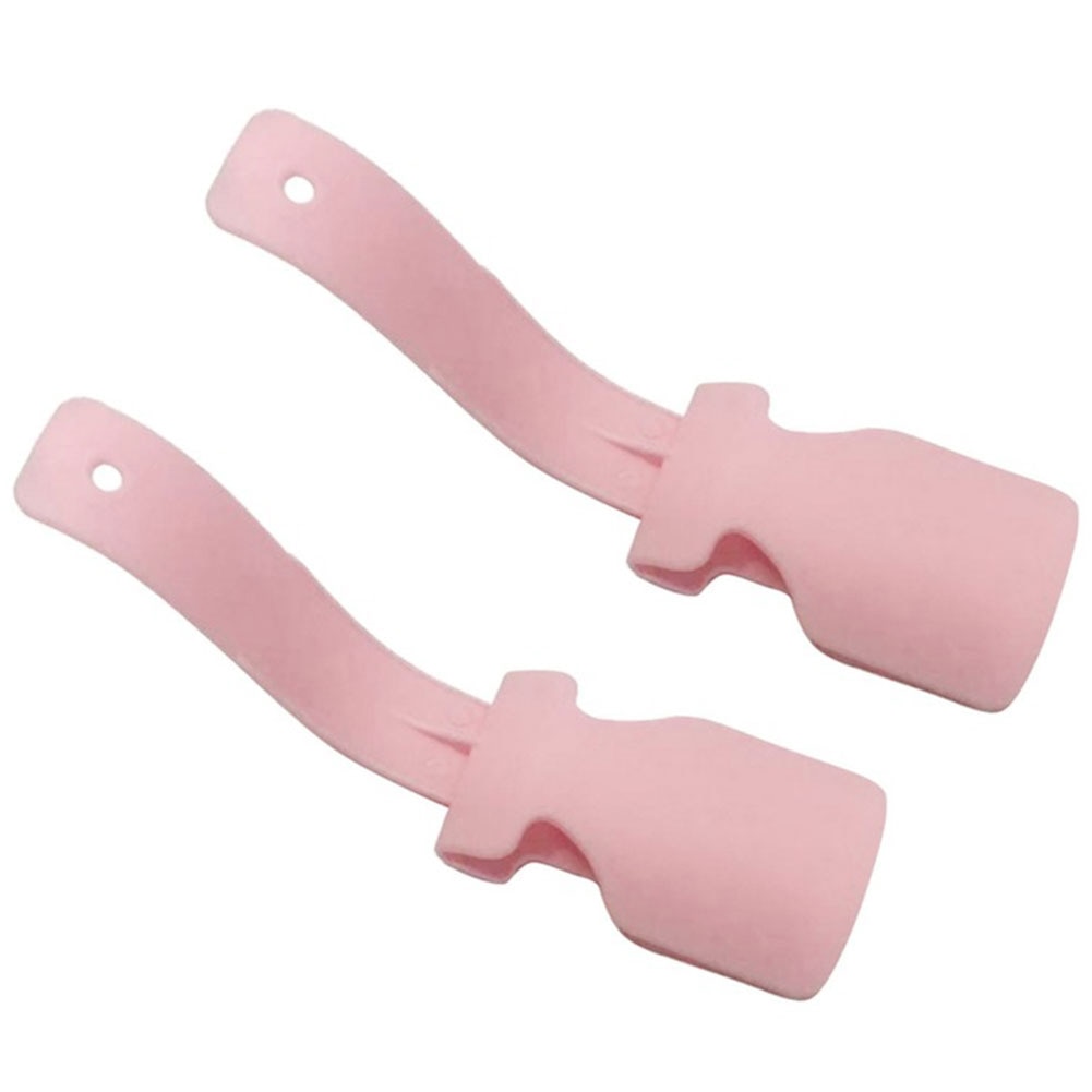 1/2Pcs Portable Lazy Shoe Helper Unisex With Handle Shoe Horn Plastic Easy to Use Sneakers Shoehorn Home Shoes Lifter Tool: Pink 2pcs