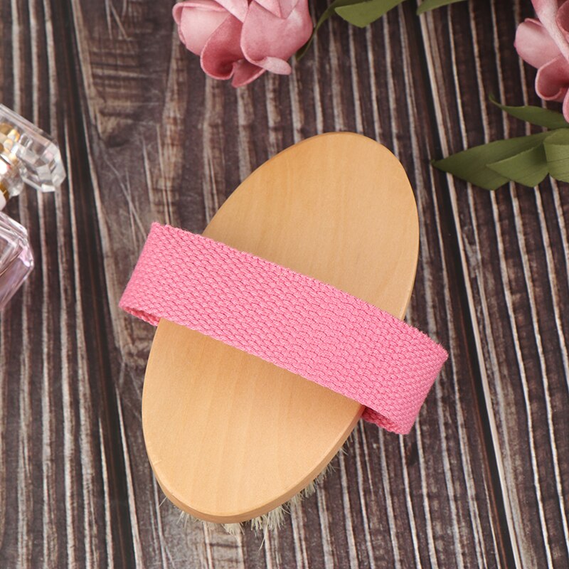 Kroppstørr børste naturlig villsvinhår organisk tørr hud kroppsbørste bambus våt rygg dusjbørster eksfolierende badebørste