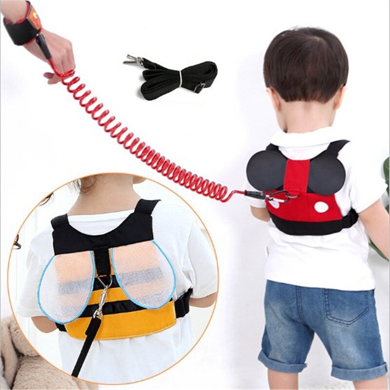1.5m kävelijän turvallisuus anti-kadonnut lasten valjaat kävelyhihnat lasten vauvan kävelylenkki ranneke siivellinen taaperovyö