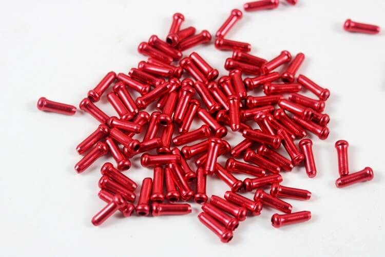 50Pcs Bike Cable End Caps Aluminium Rem Shifter Inner Cable Tips End Cap Crimps Fietsen Derailleur Shift Draad adereindhulzen: Red