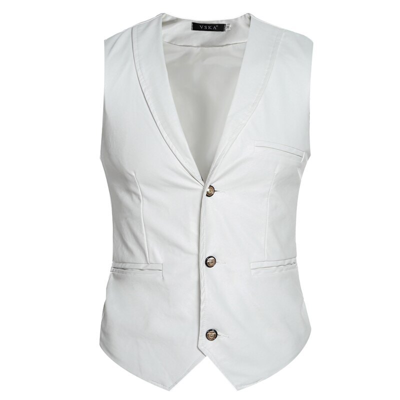 Gentleman lädervästar herr enkelknäppt herrväst 3 färger slim hombre casual cool läder gilet herr