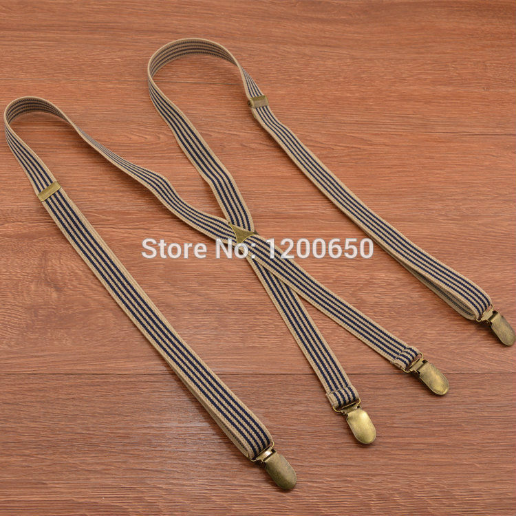 Bretelles rayées pour hommes et femmes, grande taille, , unisexe, 120 cm, bretelles réglables, 4 clips, à la