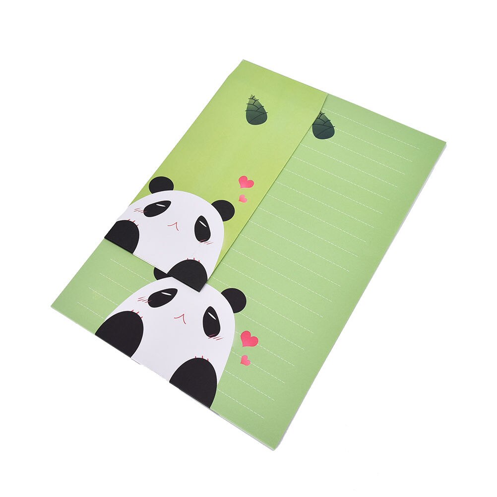 Enveloppes en papier Kraft Vintage mignon dessin animé Kawaii papier coréen papeterie 6 feuilles papier lettre + 3 pièces enveloppes par ensemble: Panda