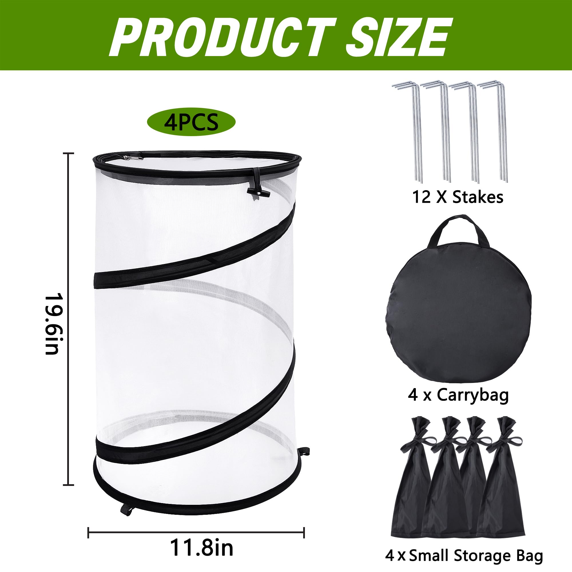 Garden Mesh Plant Enclosure Cover Pop-up Garden Cover Pests Protection Guard for Fruit, Vegetables, Flowers and Herbs