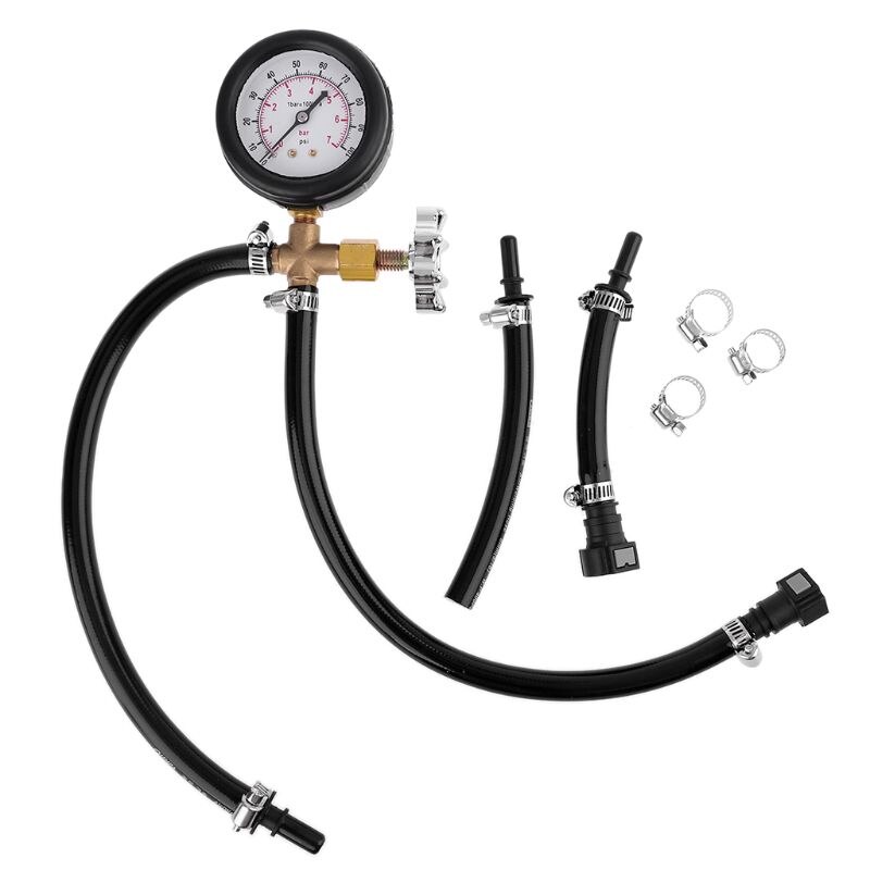 Quick Connected Fuel Injection Pump Pressure Tester Gauge with Valve 0-100PSI 0-7BAR