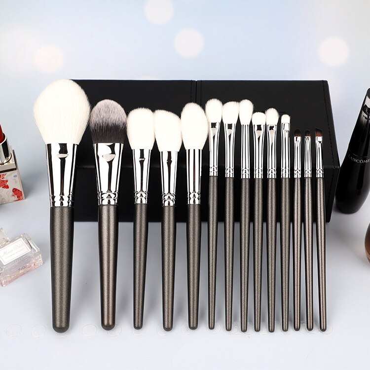 Uld kobber tube makeup børste sæt høj værdi foundation øjenskygge concealer børste multifunktion makeup værktøj: B