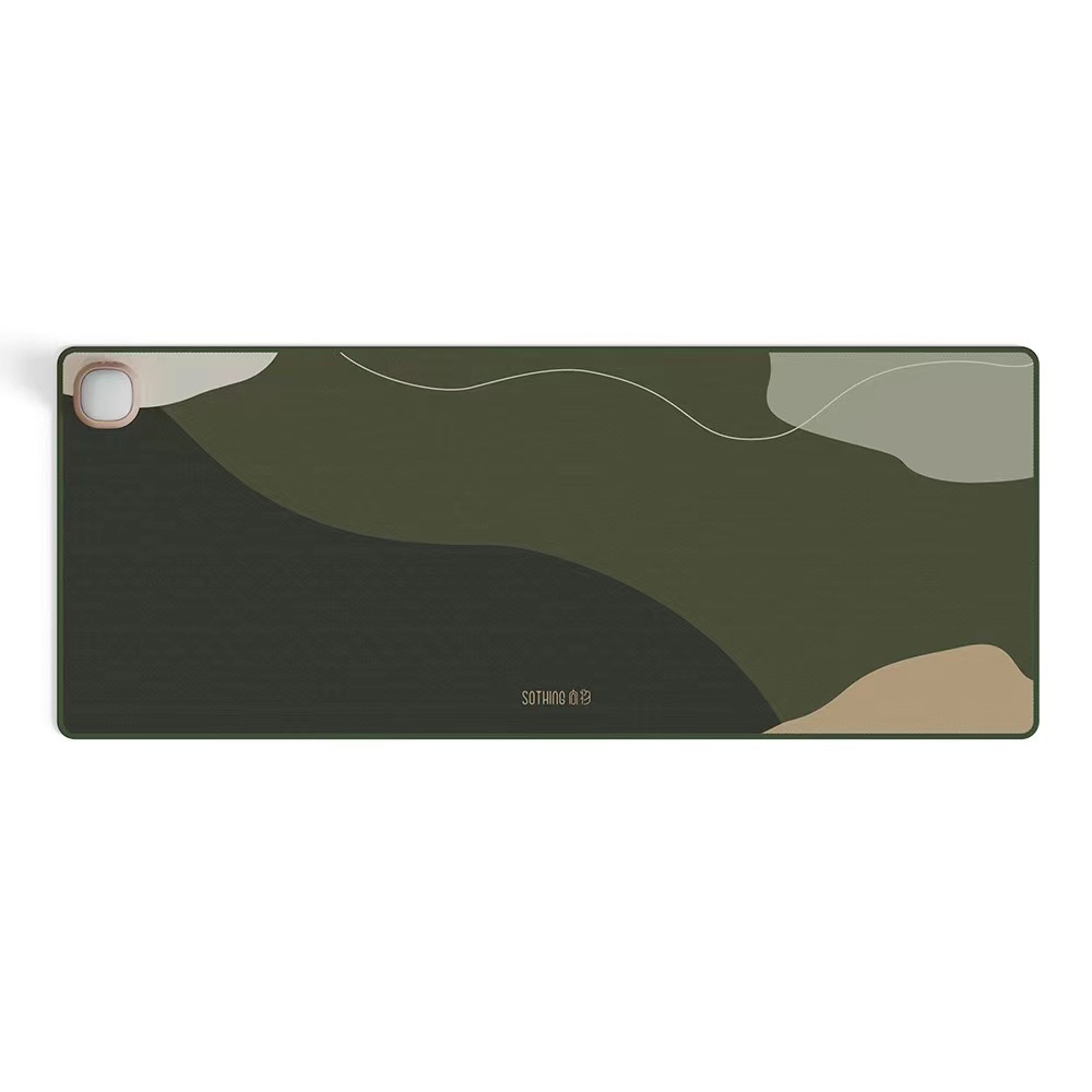 Tapis chauffant électrique Intelligent pour bureau et maison, tapis de souris chauffant pour la sieste d&#39;hiver: Armygreen / Eu Plug