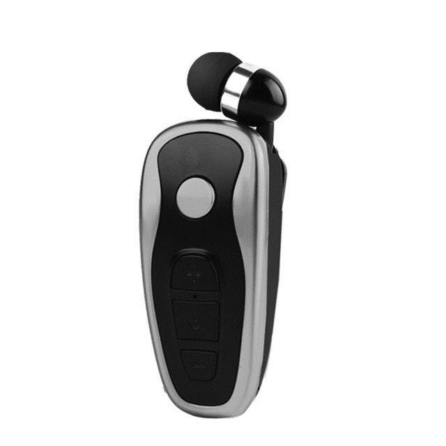 Nasin Q7 In-ear clip retractable motion call vibration stereo wireless Bluetooth earphone for xiaomi samsung huawei iphone: Gray