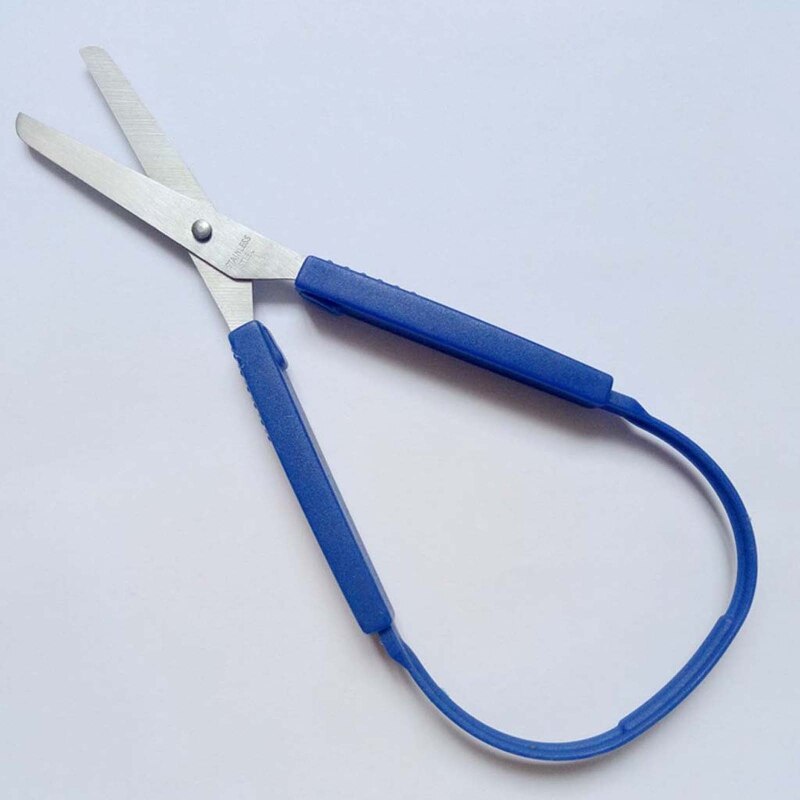 Tijeras de bucle de colores para niños, tijera de apertura automática de fácil agarre, punta redonda de seguridad, corte adaptable, Color aleatorio, 6 uds.