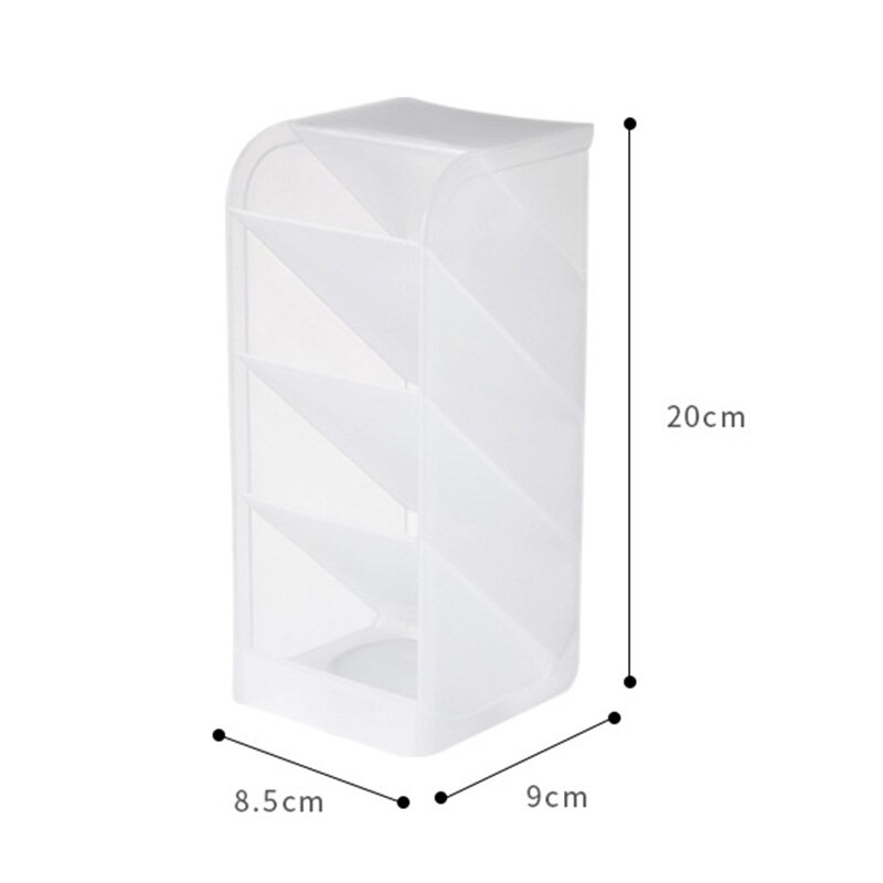 Four Grid Multifunction Storage Box Translucent Diagonal Insertion Insert Oblique Pen Holder Home Office Storage Box: L