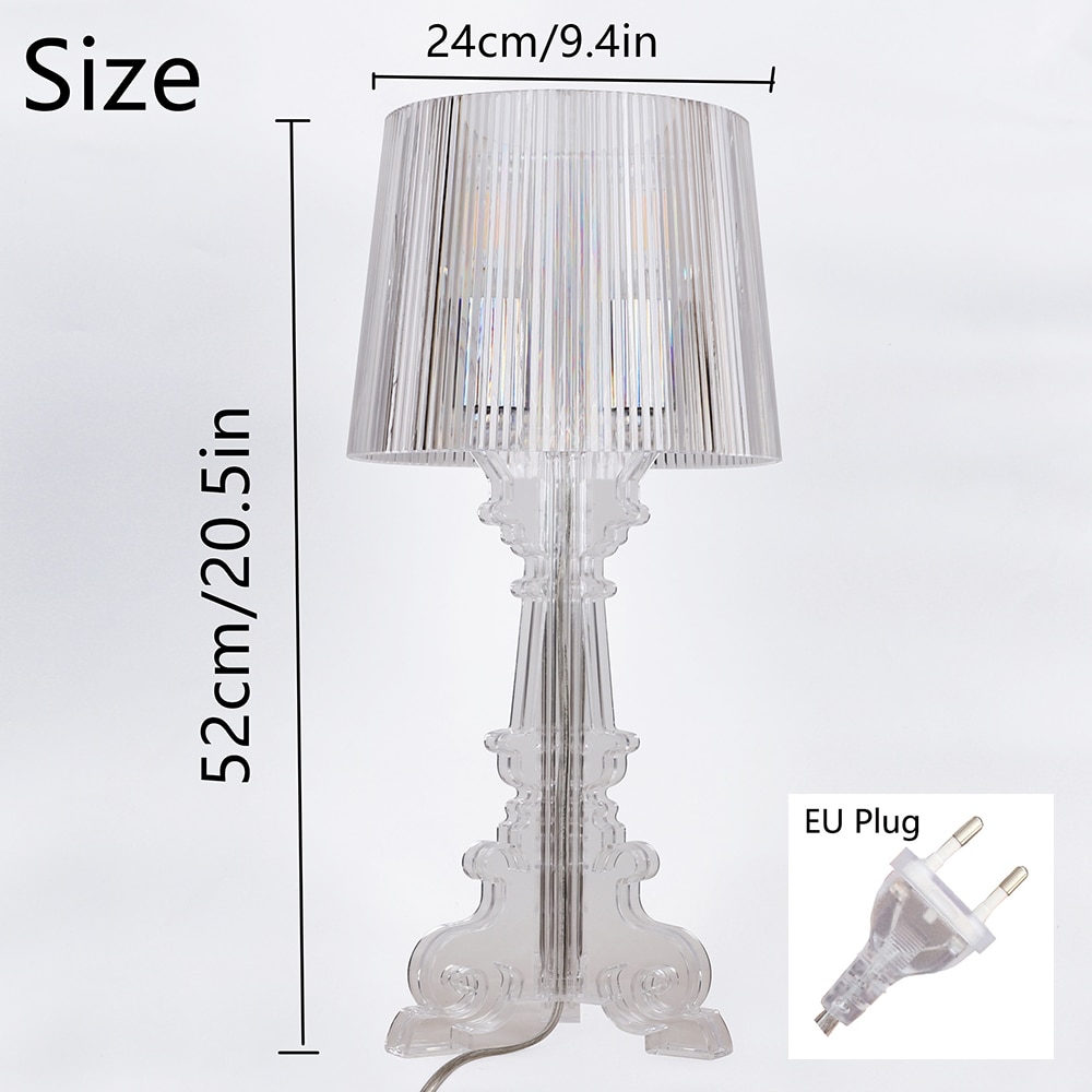 Lampe de Table en acrylique, pour chambre à coucher, salon, bureau, bureau, art déco en cristal, veilleuse fantôme, prise ue E27