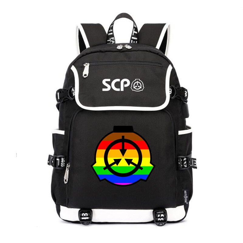 Special Containment Procedures Foundation SCP Backpack Unisex Laptop Shoulder Bags Teens Kids Travel Bags School Bag Bookbag: 4 Black