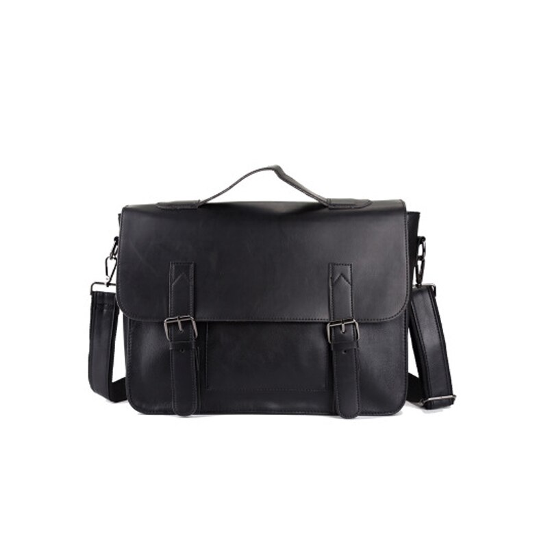 Bolsa para o homem de couro do plutônio negócios bolsa ipad pastas casual à prova dwaterproof água mensageiro bolsa ombro senhoras alta capacidade crossbody: Black