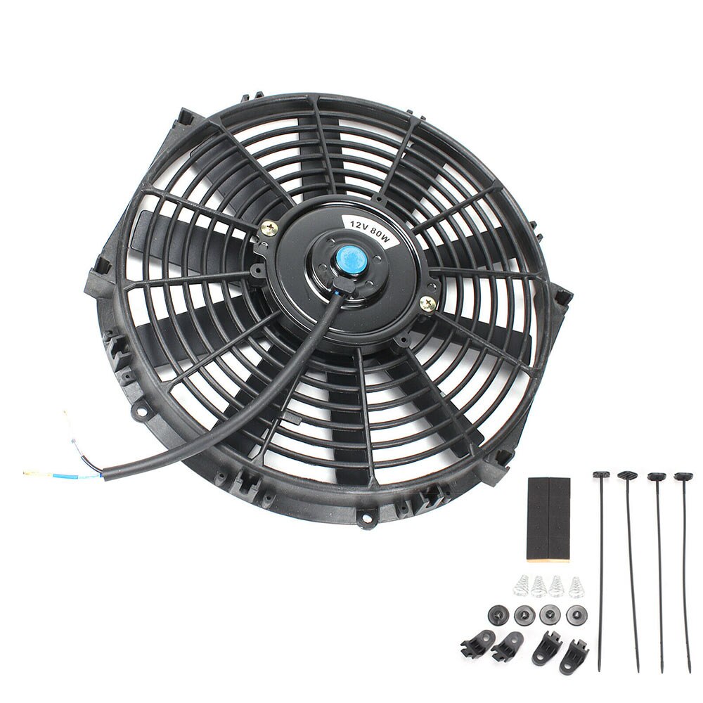 2x 12 Inch Slim Electric Cooling Fans - 12v Push/Pull Radiator Fan Kit For Universal Fit