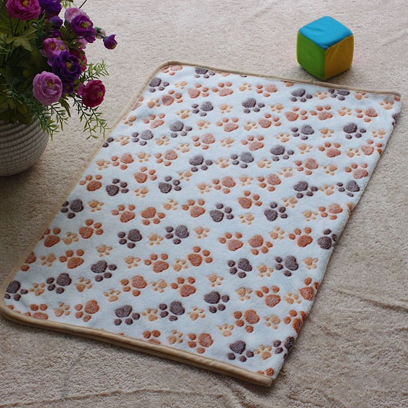 76x52cm piękne zwierzę małe duże ciepłe łapa drukuj placki szczeniak Kot polarny miękki koc łóżka mata #80172: biały