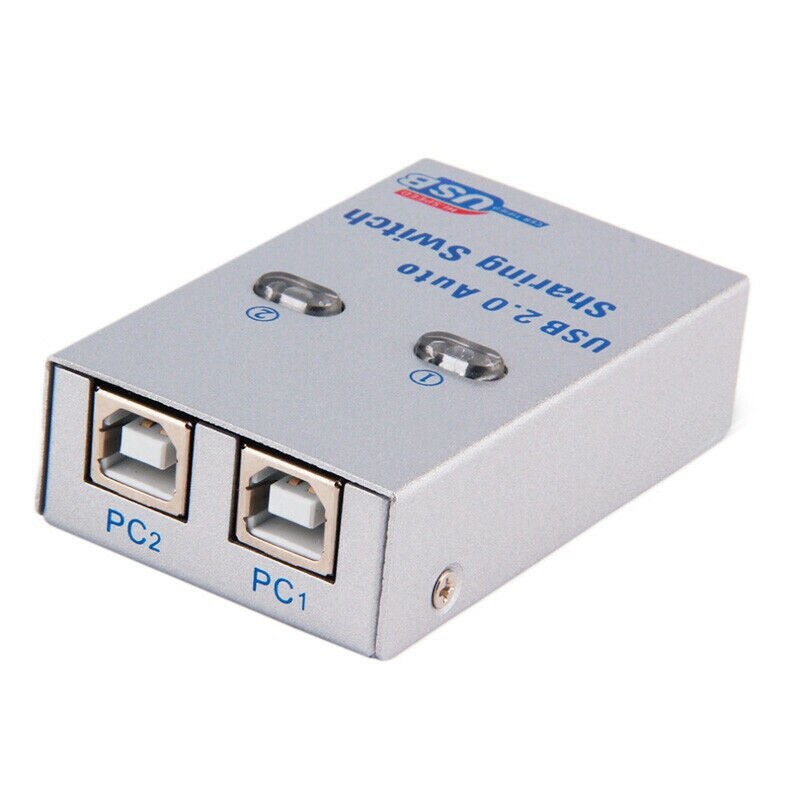 Fjgear Usb Auto Sharing Switch 2 Port USB2.0 Switcher Hub Selector Adapter Voor Printer Computer Scanner Toetsenbord