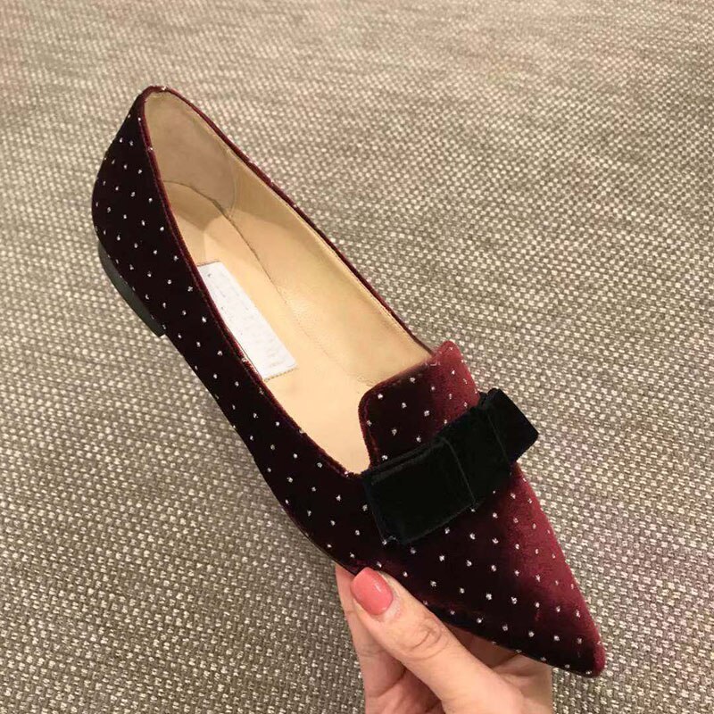 Kmeioo Polka Dot Boat Shoes Women Autumn Spring Flats Slip On Loafers Butterfly-knot Loafers Career Office Shoes Flat