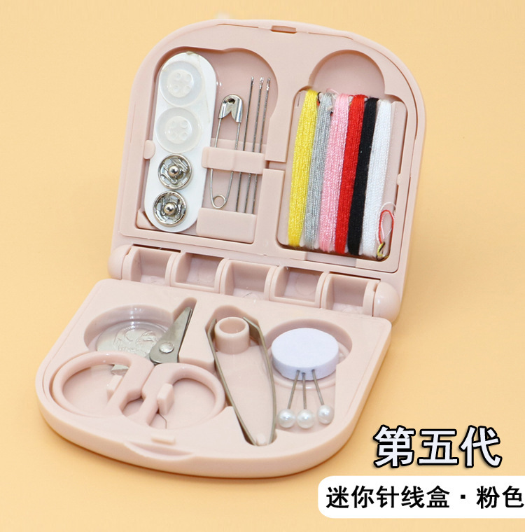 Portable Travel Mini Sewing Kit Buttons Pins Storage Boxes HandmadeScissor Thimble Needle Threads Box Set DIY Sewing Tools: army green