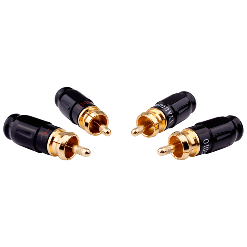 Conectores RCA de altavoz Hifi, conector macho de cobre puro chapado en oro, conector lotus AV, amplificador de Terminal de Audio y Video, adaptador RCA DIY